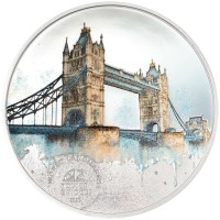 Cook Island - 2 CID weltbekannte Wahrzeichen: Tower Bridge 2027 - 1/2 Oz Silber (PP, Color)