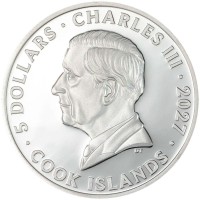 Cook Island 5 CID Born for Speed: Gepard 2027 1 Oz Silber (PP, Color) Rückseite