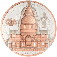 Cook Island - 20 CID Arqline: Saint Pauls Cathedral 2027 - 3 Oz Silber (PP, Gilded)