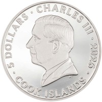 Cook Island 5 CID Die sieben Todsünden: Gier (Greed) 2026 1 Oz Silber (PP, Color) Rückseite