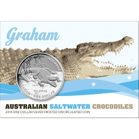 Australien - 1 AUD Krokodilserie Graham 2014 - 1 Oz Silber Blister