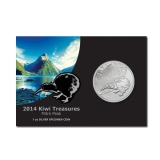 Neuseeland 1 NZD Kiwi 2014 1 Oz Silber Blister