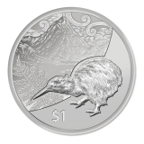 Neuseeland 1 NZD Kiwi 2014 1 Oz Silber Blister Rückseite