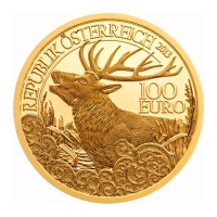 Österreich 100 EUR Wildtiere Der Rothirsch 2013 1/2 Oz Gold Rückseite
