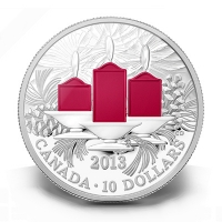 Kanada - 10 CAD Weihnachtskerzen 2013 - 1/2 Oz Silber