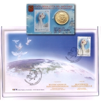Numisbrief - Vatikan Seligsprechung Johannes Paul II. 2011 - 50 Cent + Briefmarken