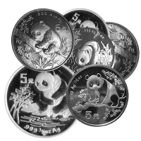 China - Panda Set 1993 - 1998 - 1/2 Oz Silber