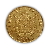 20 FFRS Napoleon III mit Kranz - 5,81g Goldmnze