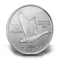 Kanada - 20 CAD $20 for $20 Gans (Goose) 2014 - 1/4 Oz Silber