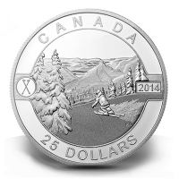 Kanada - 25 CAD O Canada Skifahren 2014 - 1 Oz Silber