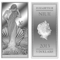 Neuseeland - 5 NZD Griechische Gtter Aphrodite - 2 Oz Silber