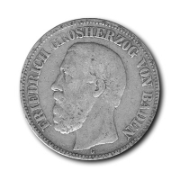 Deutsches Kaiserreich - 2 Mark Friedrich Baden - 10g Silber