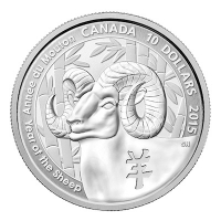 Kanada - 10 CAD Lunar Ziege 2015 - 1/2 Oz Silber