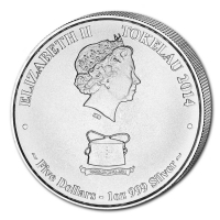 Tokelau - 5 NZD Territory (1.) Gelbflossen Thunfisch 2014 - 1 Oz Silber