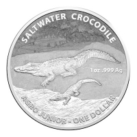 Australien - 1 AUD Krokodil Serie Agro Jr. 2015 - 1 Oz Silber Blister