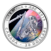 Kanada - 20 CAD 25 Jahre Weltraumbehrde 2014 - 1 Oz Silber