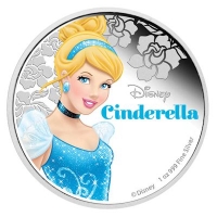 Niue - 2 NZD Disney Cinderella 2015 - 1 Oz Silber
