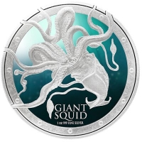 Niue - 2 NZD Riesentintenfisch - 1 Oz Silber PP Color