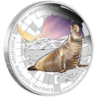 Australien - 1 AUD Antarctic Territory See-Elefant 2015 - 1 Oz Silber