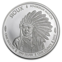 USA - Sioux Buffalo 2015 - 1 Oz Silber