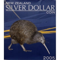 Neuseeland - 1 NZD Kiwi 2005 - 1 Oz Silber PP