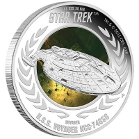 Tuvalu - 1 TVD Star Trek U.S.S. Voyager NCC-74656 - 1 Oz Silber