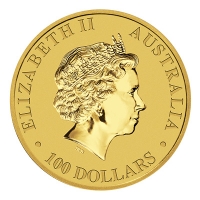 Australien 100 AUD Känguru 2016 1 Oz Gold Rückseite