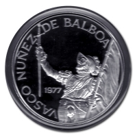 Panama - 20 Balboas Vasco Nunez 1977 - 4,25 Oz Silber PP