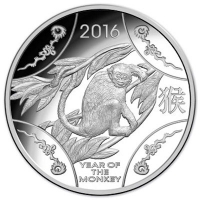 Australien - 1 AUD RAM Jahr des Affen 2016 - 11,66g Silber PP