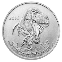 Kanada - 20 CAD $20 for $20 Tyrannosaurus Rex 2016 - 1/4 Oz Silber