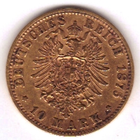 Deutsches Reich 10 Mark Ludwig II 3,58g Gold Rückseite
