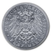 Deutsches Kaiserreich - 5 Mark Otto Knig von Bayern - 25g Silber