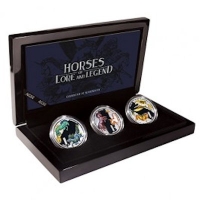 Tuvalu - 3 TVD Horses of Lore and Legend Set - 3 * 1 Oz Silber