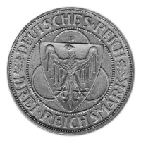 Deutsches Reich 3 Mark Rheinlandräumung 1930 Silbermünze Rückseite