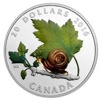 Kanada - 20 CAD Schnecke auf Ahorn 2016 - 1 Oz Silber PP