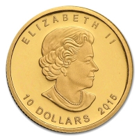Kanada - 10 CAD Polarbr und Junges 2015 - 1/4 Oz Gold