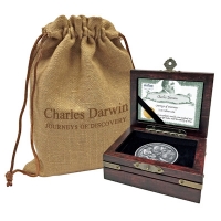Niue - 5 NZD Journeys of Discovery Charles Darwin 2016 - 2 Oz Silber