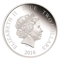 Niue - 2 NZD Disney 65. Jahre Alice im Wunderland 2016 - 1 Oz Silber