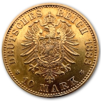 Deutsches Kaiserreich 10 Mark Friedrich Preussen 3,58g Gold Rückseite