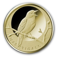 Deutschland - 20 EURO Heimische Vögel Nachtigall 2016 - 1/8 Oz Gold