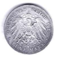 Deutsches Kaiserreich - 5 Mark Wilhelm II Uniform - 25g Silber