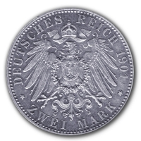Deutsches Kaiserreich - 2 Mark Friedrich 1701 Wilhelm 1901 - 10g Silber