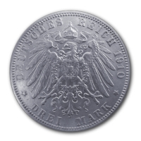 Deutsches Kaiserreich 3 Mark Hamburg 15g Silber Rückseite