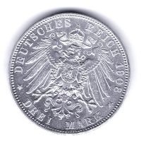 Deutsches Kaiserreich - 3 Mark Friedrich August Sachsen - 15g Silber