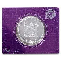 Fiji - 1 FJD Iguana Echse 2015 - 1 Oz Silber Security Card