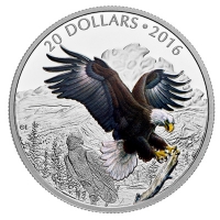 Kanada - 20 CAD Tierserie Weikopfseeadler 2016 - 1 Oz Silber