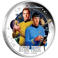 Tuvalu - 1 TVD Star Trek Kirk und Spock - 1 Oz Silber