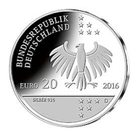 Deutschland - 20 EUR 200. GebT Ernst Litfa 2016 - Silber Spiegelglanz