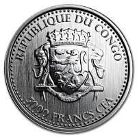 Kongo - 5000 Francs Gorilla 2016 - 1 Oz Silber Prooflike