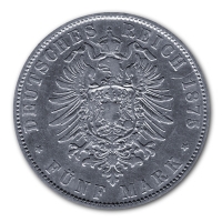Deutsches Kaiserreich - 5 Mark Ludwig II Bayern - 25g Silber